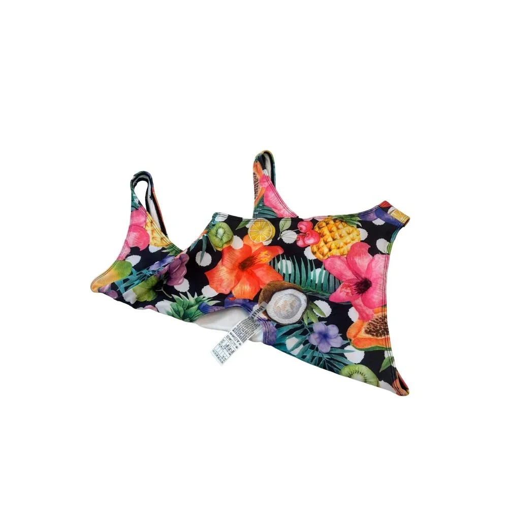 Forever 21 Tropical One Piece Swimsuit U Back Juniors Large NWOT Hygienic‎ Liner